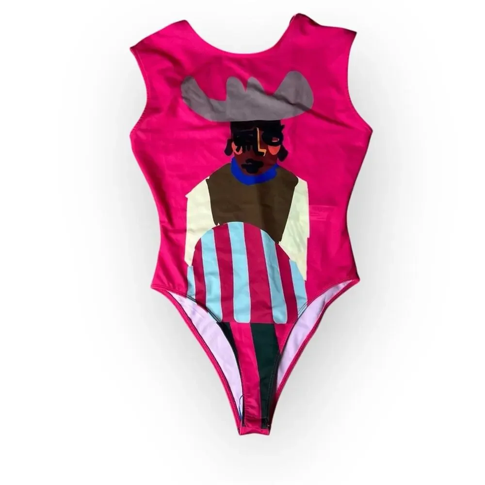 Zara Justine Franco Print Hot Pink Bodysuit Top NWT
Small - Picture 6 of 12